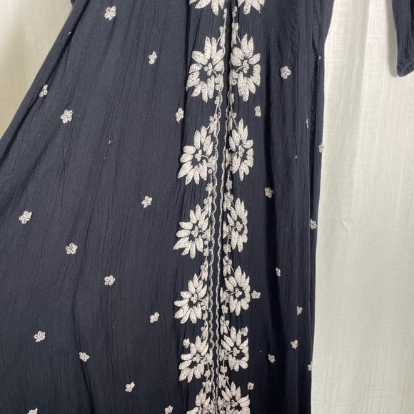 EUC Free People Embroidered Fable Midi Prairie Hippie Boho Dress size S - Picture 7 of 11